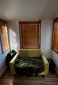 Den with Faux Wooden Blinds