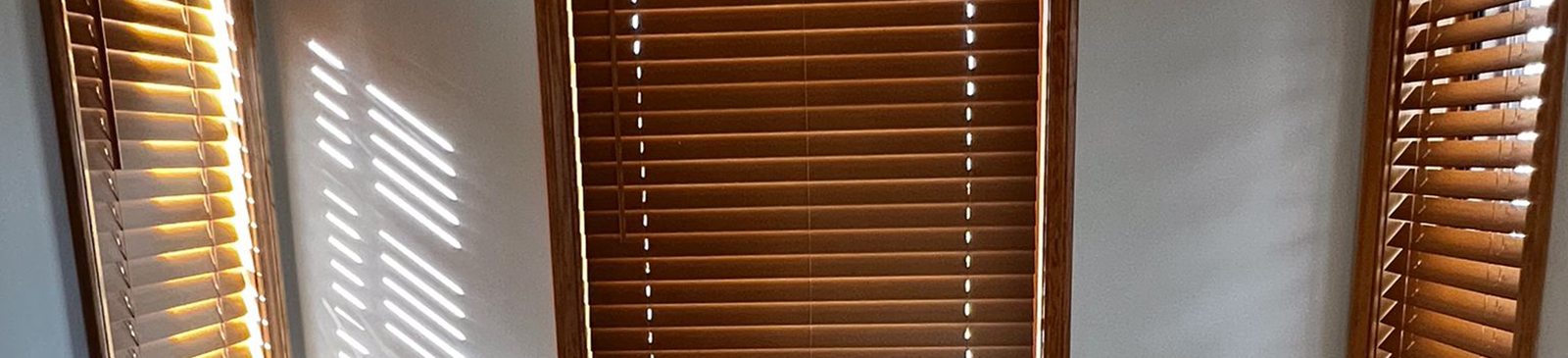 Den with Faux Wooden Blinds