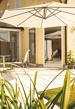 motorized patio solana blinds doors beach